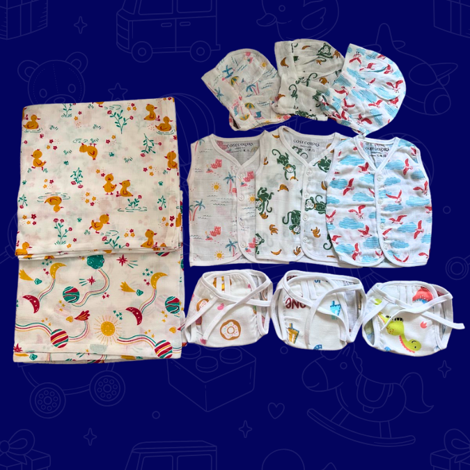 ⁠newborn muslin jhabla with langot .