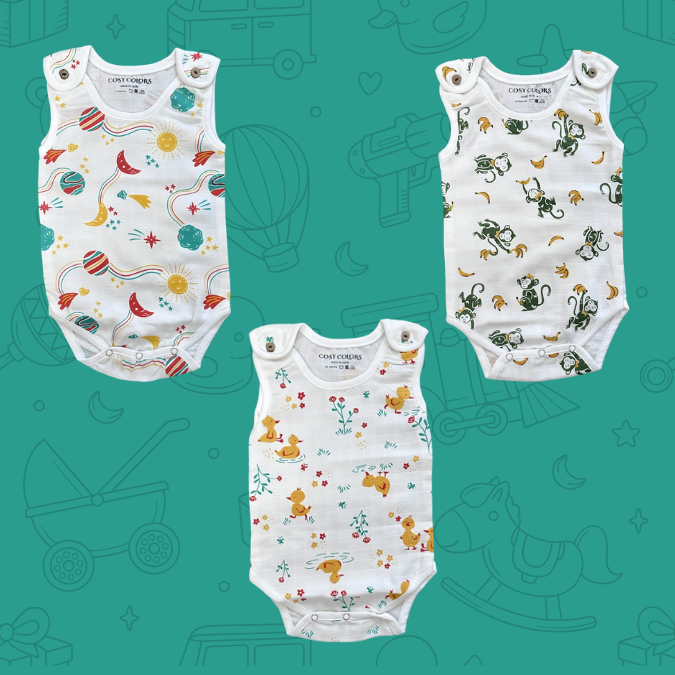 Top button Rompers Set