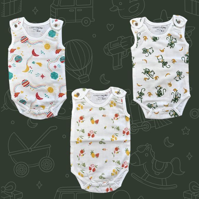 Top button Rompers Set